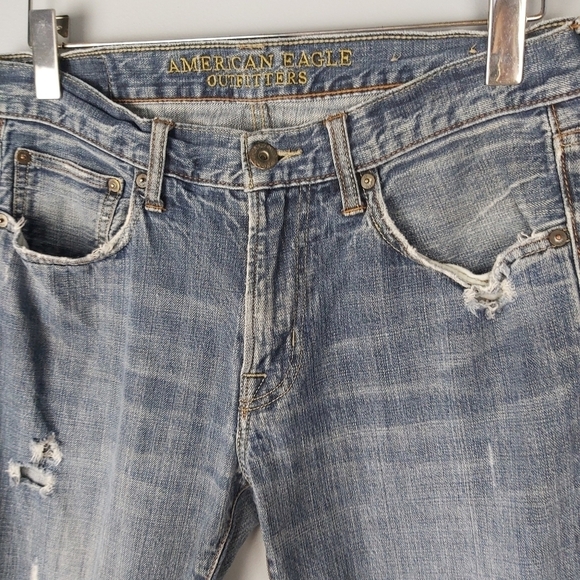 𝅺📣2/40$📣 AMERICAN EAGLE slim straight men's distress jeans size 31 - Picture 4 of 10